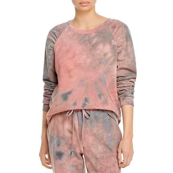 Status By Chenault Pullover Sweatshirt Crew Neck TYe Dye Pink/Blue SZ Medium - Picture 1 of 7